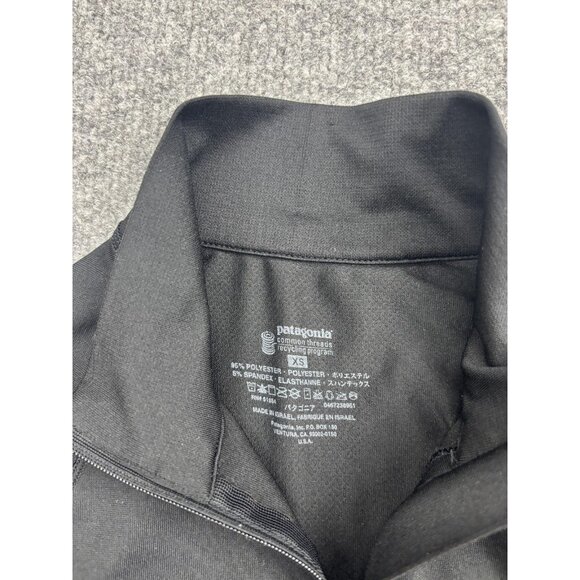 Patagonia Shirt Womens XS Black Quarter Zip Base Layer Long Sleeve Pullover - Picture 2 of 6
